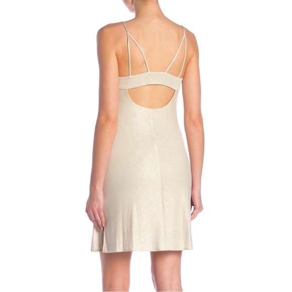 CYNTHIA STEFFE METALLIC MINI SLIP DRESS - Picture 4 of 6